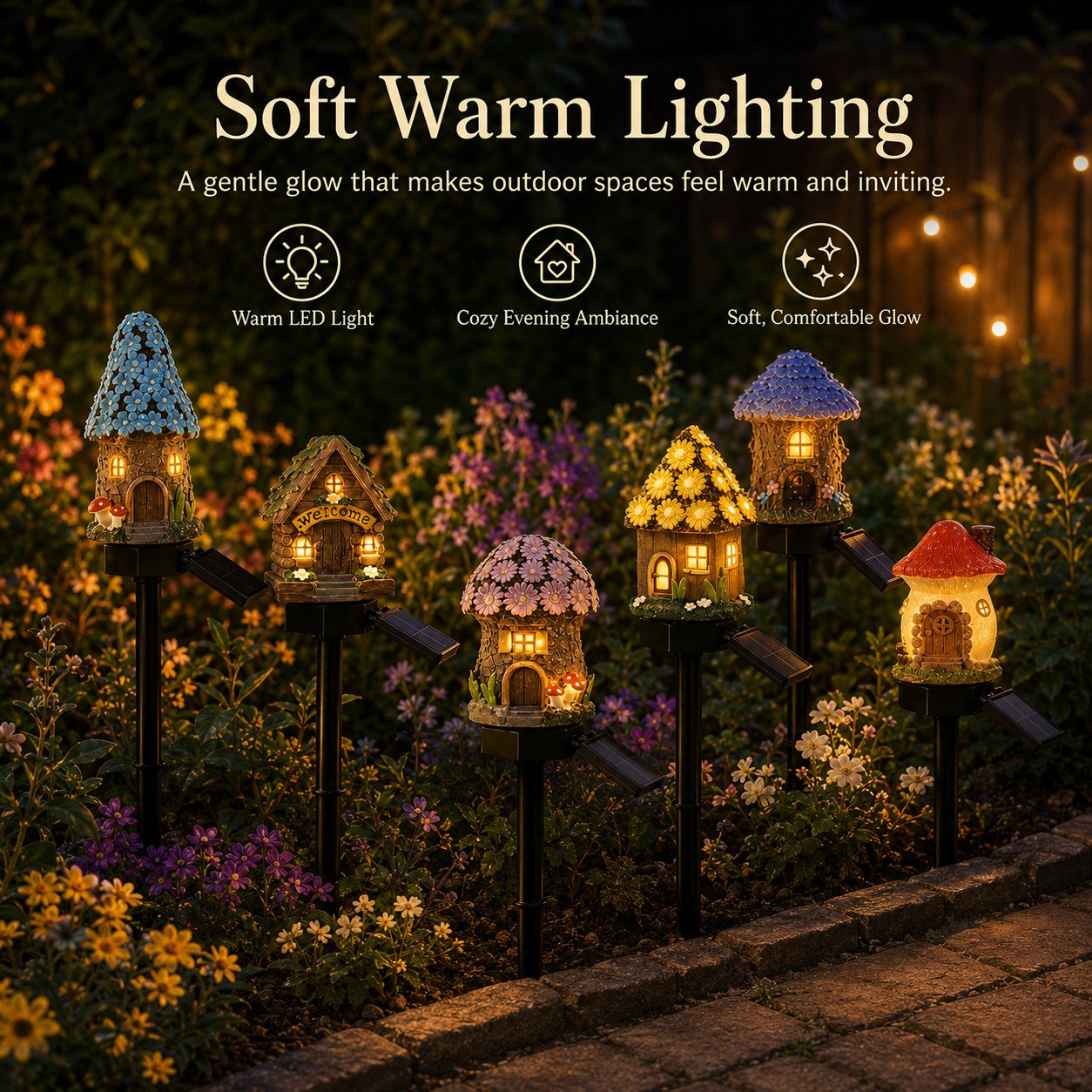 🍄🏠Solar Fairy-Tale Mushroom Cottage Garden Light🏆