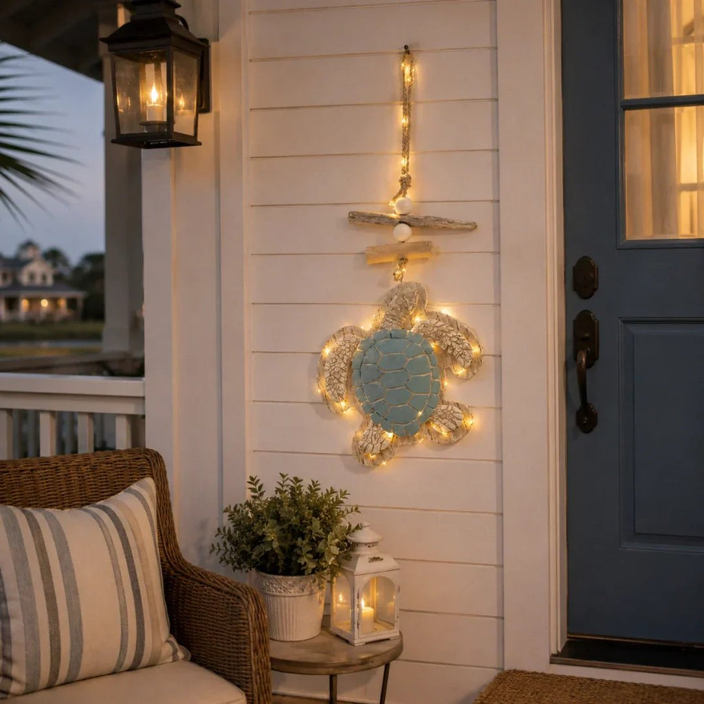 Glow-in-the-Dark Coastal Turtle Wall Hanging 🐢💋
