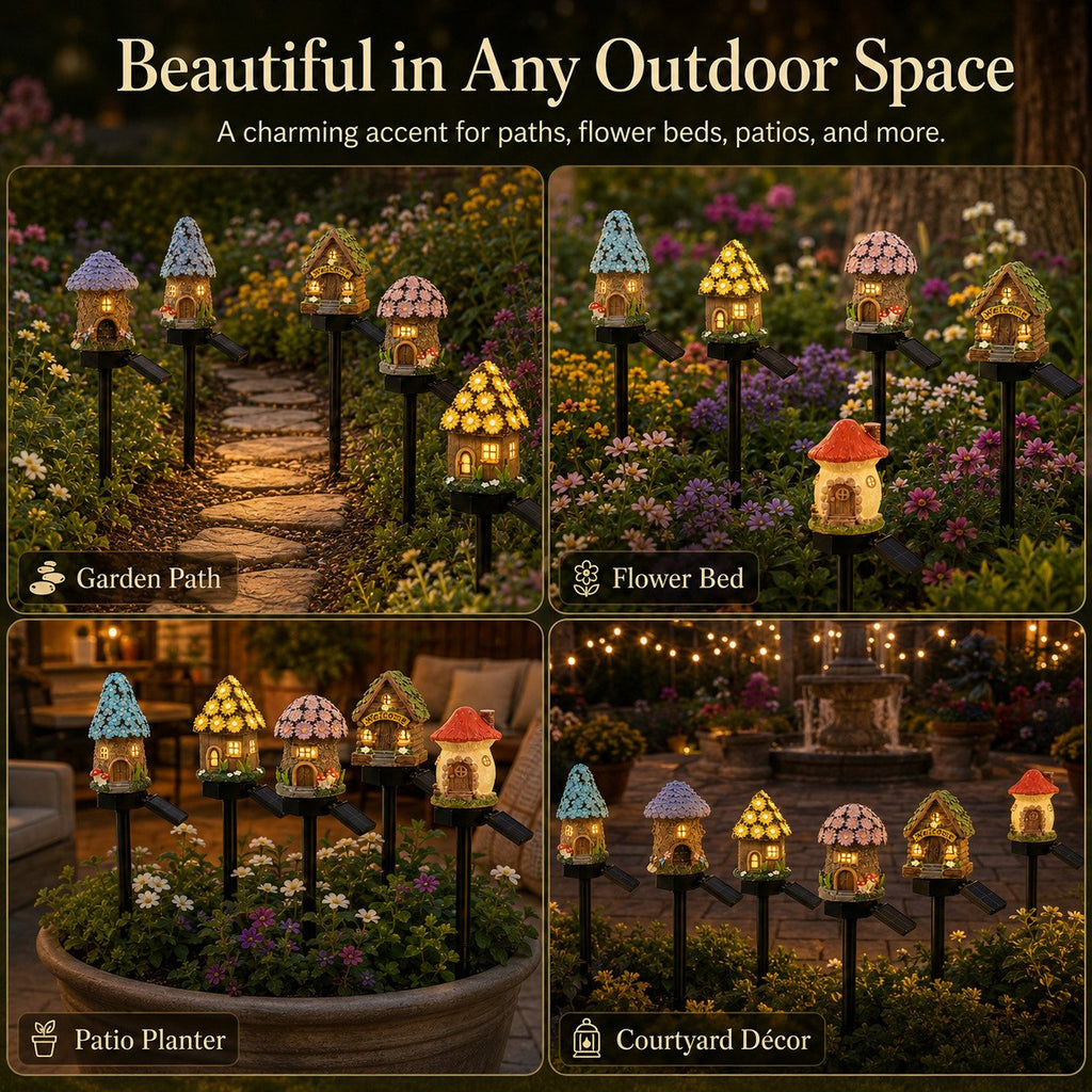 🍄🏠Solar Fairy-Tale Mushroom Cottage Garden Light🏆