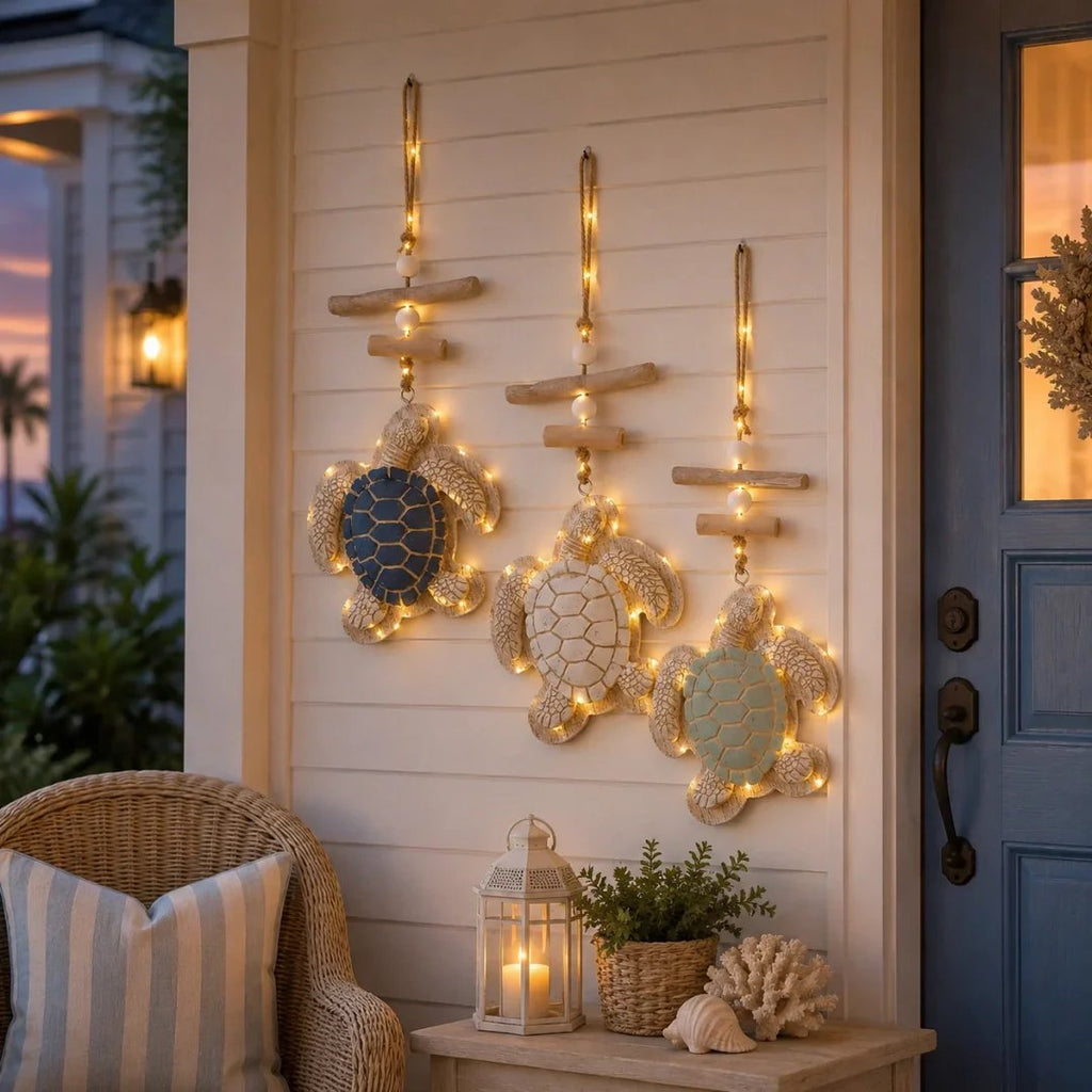 Glow-in-the-Dark Coastal Turtle Wall Hanging 🐢💋