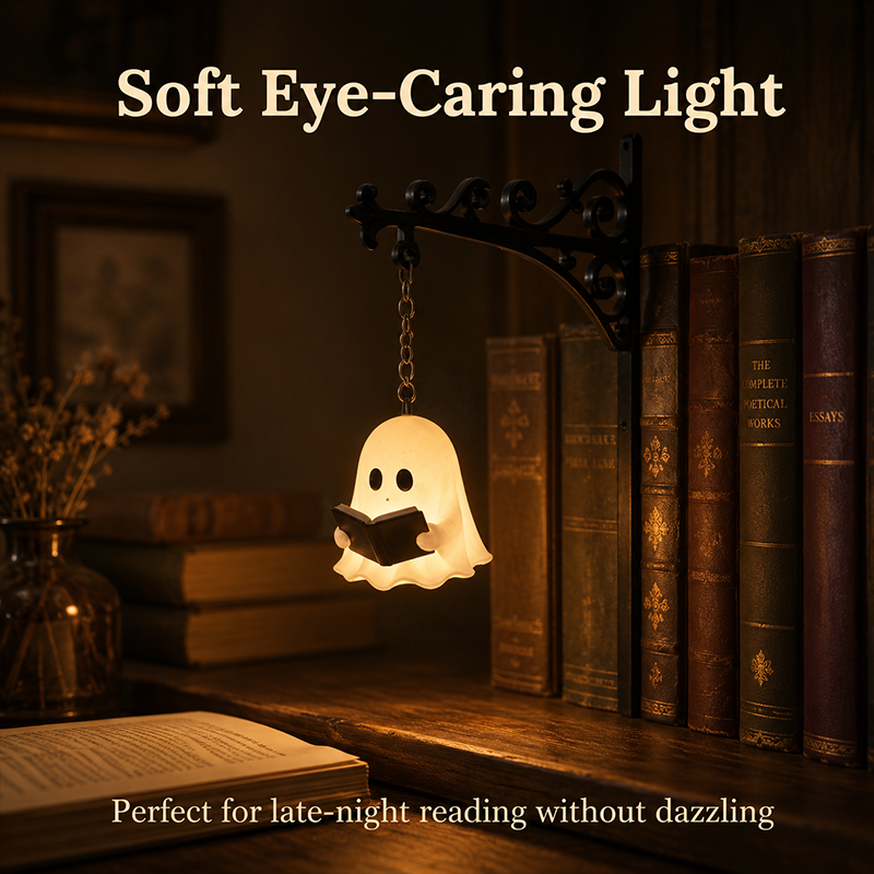 🔥Summer Sale 49% OFF🔥Cozy Reading Ghost Bookshelf Lamp🏆