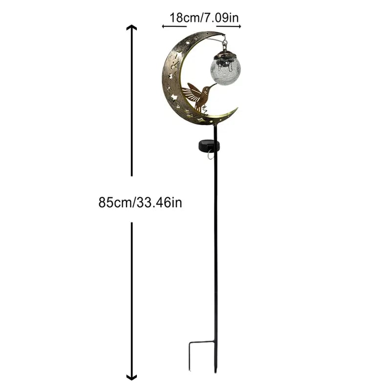 🌙✨Hummingbird Moon Solar Garden Stake Light🏆