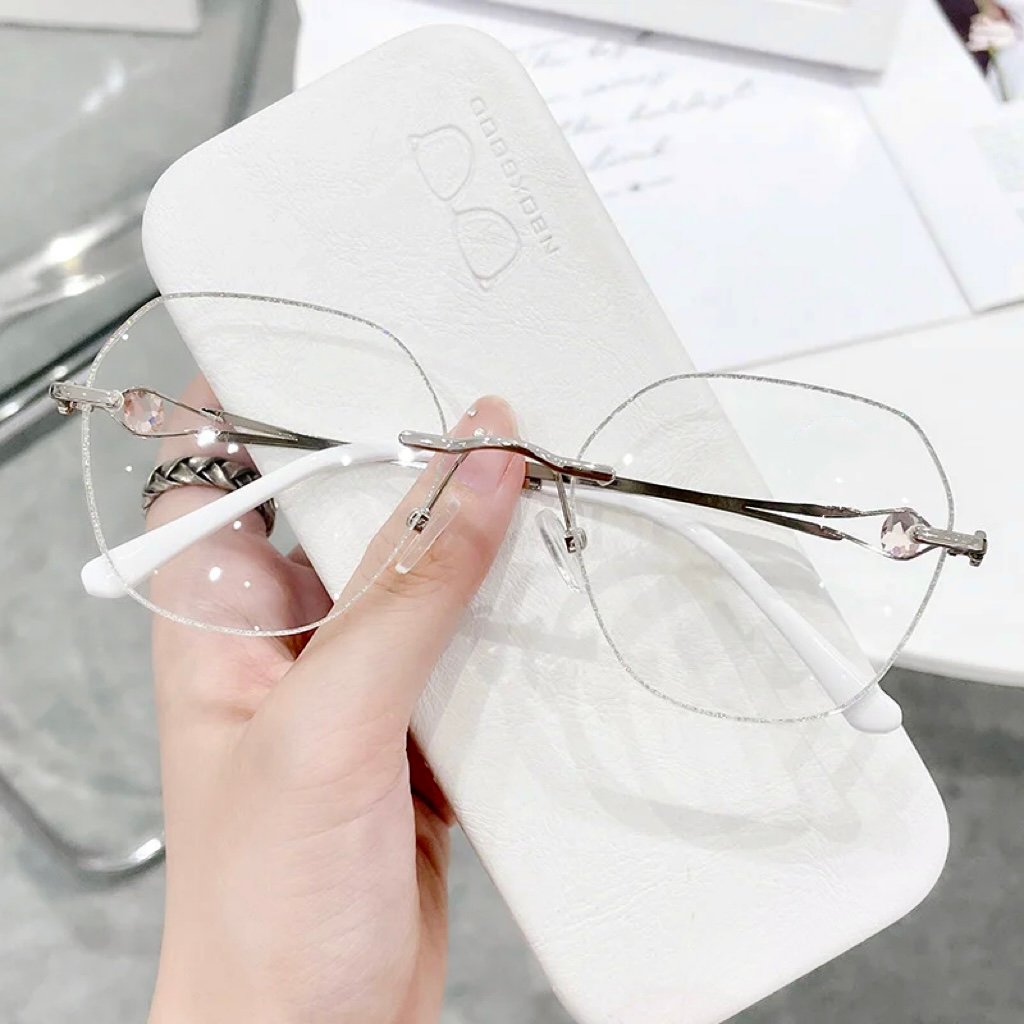 🌟WOMEN'S DIAMOND RIMLESS ANTI-BLUE LIGHT PRESBYOPIA GLASSES🏆