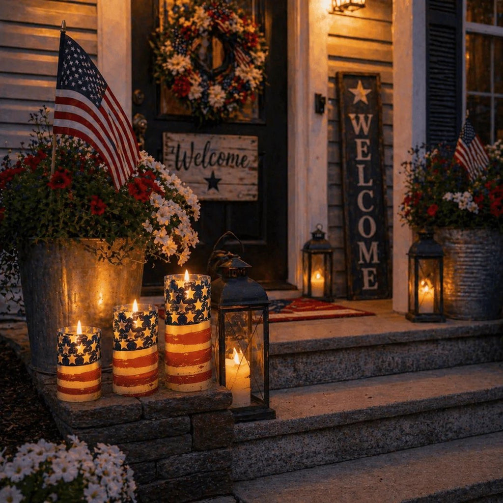 🕯️💡3-Piece Set - Patriotic Flameless Candles (With Remote Control)🏆