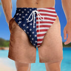 😎🇺🇸 Funny Patriotic Men’s Swim Trunks – Freedom & Chill Summer Beach Shorts 🏖️💋