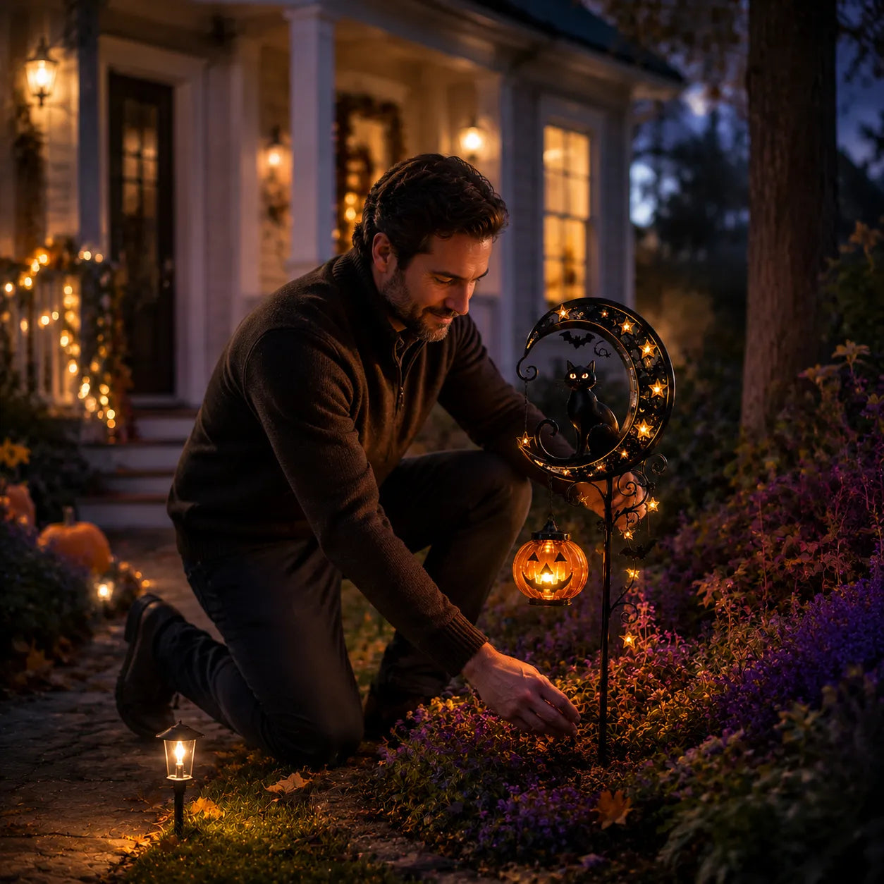 🌙 Solar-Powered Black Cat Garden Stake Light – Create a Magical Halloween Glow in Your Yard💋
